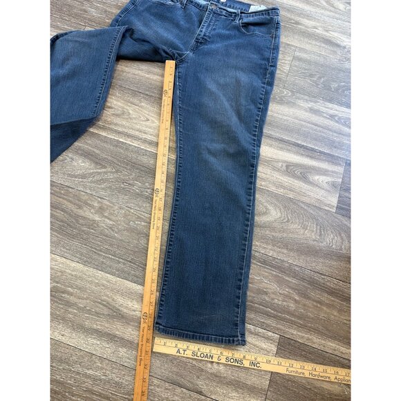 LEVI'S 505 STRAIGHT LEG BLUE DENIM JEANS WOMENS SIZE 16 W33 L30 STRETCH - Picture 8 of 11